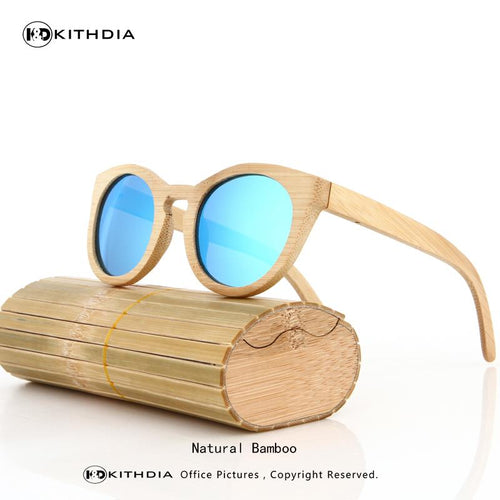 KITHDIA New Bamboo Sunglasses Men Wooden Sunglasses Women Brand Designer Vintage Wood Sun Glasses Oculos de sol masculino