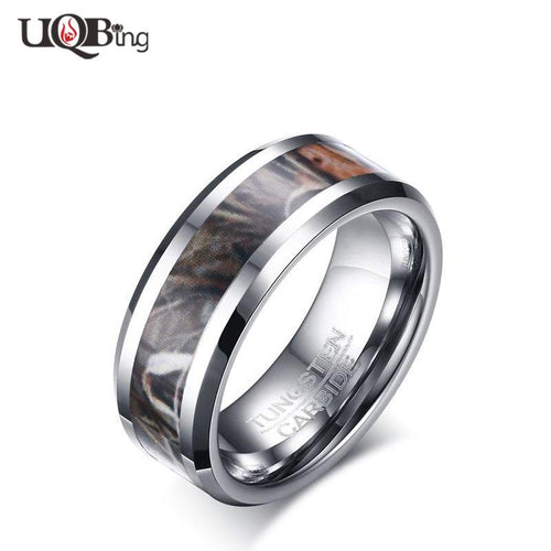 Vintage Luxury Wood Texture Men's 8MM Tungsten Carbide Rings Jewelry Bijoux Wholesale