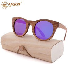 YUW's Classic Wooden Frame Sunglass Women Brand Designer Polarized Sun Glasses Spring Metal Hinges #9104