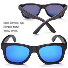 Polarized Wood Sunglasses Bamboo Fashion UV400 Sun Glasses for Women Men Gray Blue Lens Cool Handmade SKADINO Brand