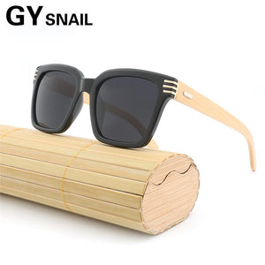 GY square wood sunglasses men Polarized Brand Fashion Square bamboo Sunglasses female wooden Sun Glasses for Male Oculos Eyewear