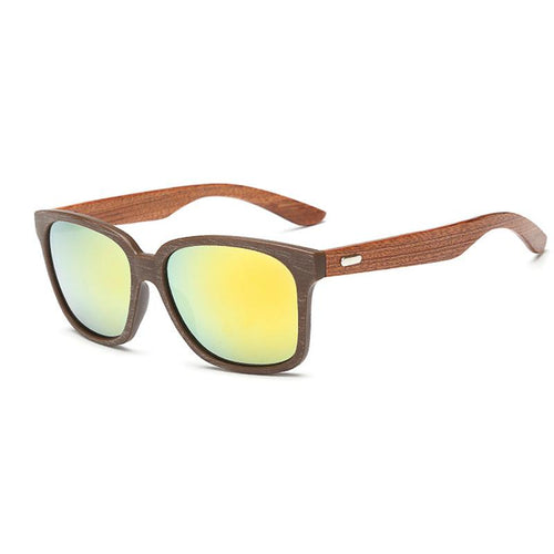 Vintage Wood Temple Square Sun Glasses for Men Lentes de Sol Hombre Unisex Wooden Sunglasses UV400 Oculos Retro Male Goggles
